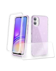 YAPANIZCEL Funda para Samsung A05 para Mujer con Brillantes COMPUESTA DE Tres Piezas Resistente (Morado)