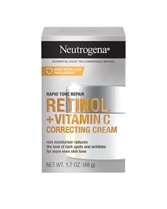 Neutrogena Rapid Tone Repair Retinol + Vitamin C Correcting Cream, Tone Evening Face & Neck Cream with Retinol & Hyaluronic Acid for Dark Spots, Fine Lines & Wrinkles, 1.7 oz