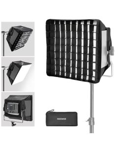 NEEWER - Difusor de Caja de luz LED NL660 RGB660 Pro II para Panel de luz de Video LED, 12.6 x 11.6 Pulgadas, Plegable con Rejilla, Bolsa/Capucha Opaca, no es Necesario Quitar Puertas de Granero de