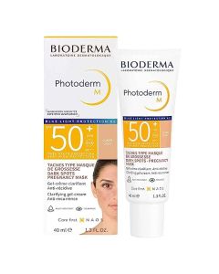 BIODERMA, Protector Solar, Photoderm M Tono Dorado, FPS50+, Alta Cobertura en Manchas, Acabado Mate, 40ML