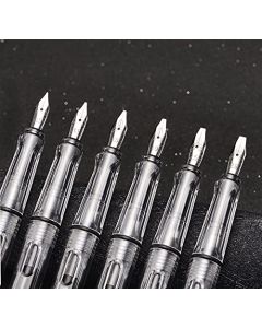 Lanxivi Yongsheng - Juego de plumas estilográficas de caligrafía transparente, 6 tamaños de punta surtidos para dibujo artístico y escritura de firma