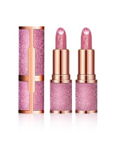 2PCS Labios con Purpurina, Lápiz Labial Glitter Star, Lápiz Labial Glitter Star, Bálsamo Labial Mate Glitter Lip, Lápiz Labial Brillante, Lápiz Labial Nutritivo, Hidratante, Resistente Al Agua