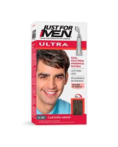 Just For Men Ultra, Tinte para Canas Castaño Medio U30 con Cepillo de Fácil Aplicación, 35g