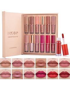 Bluemega 12 Colores Labiales Mate Larga Duracion Pintalabios Permanente Barra de Labios Líquido Brillo de Labios Hidratante Lapiz de Labios Set Maquillaje para Mujer Regalo San Valentín Cumpleaños